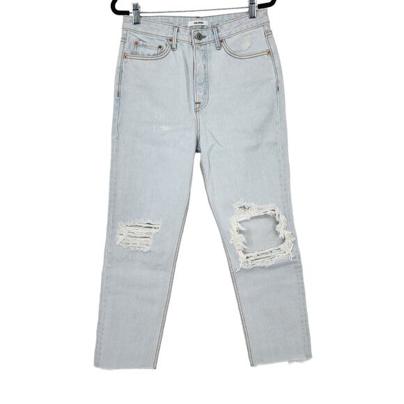 GRLFRND Button Fly Super High Rise Straight Leg Mica Crop Jeans In Romeo Size 27 - Picture 2 of 9